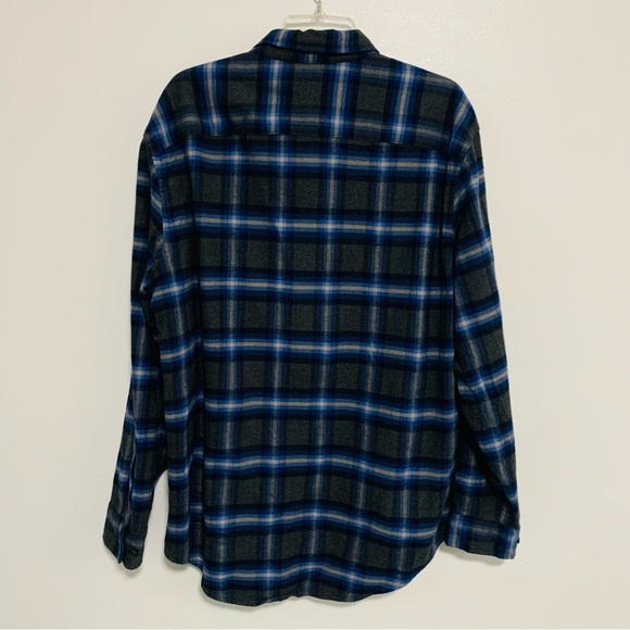 Pendleton Mason Long Sleeve Button Down Shirt, Blue and Grey Plaid - Picture 2 of 5